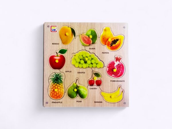 29 x 29 cm Wooden Fruits Puzzle Board