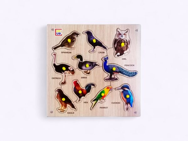 29 x 29 cm Wooden Bird Puzzle Board