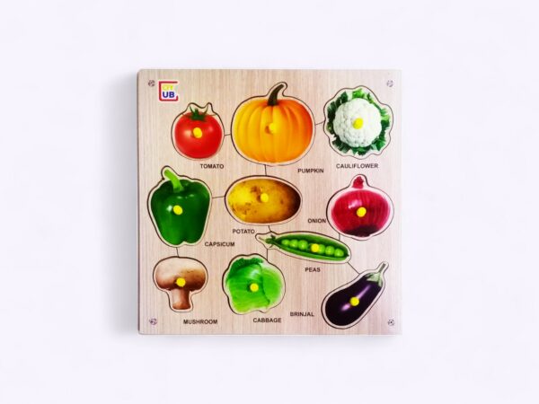 29 x 29 cm Wooden Vegetables Puzzle Board